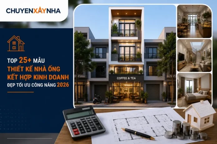 Mẫu thiết kế nhà ống kết hợp kinh doanh
