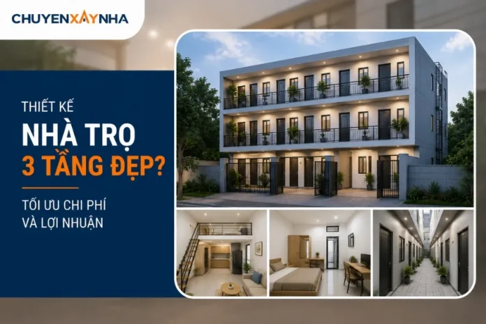 Thiết kế nhà trọ 3 tầng