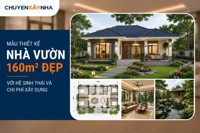 Mẫu thiết kế nhà vườn 160m2