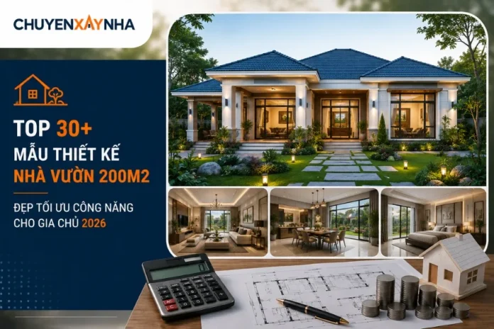 Mẫu thiết kế nhà vườn 200m2