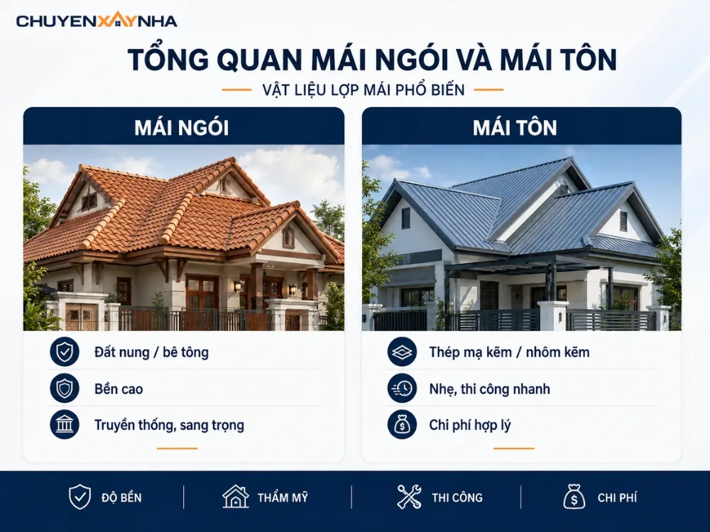 Tổng quan mái ngói và mái tôn