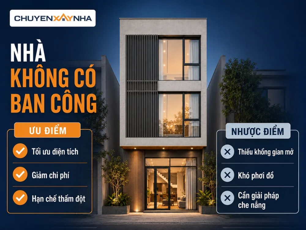 Ưu điểm và nhược điểm của nhà không có ban công