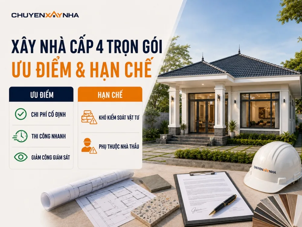 Ưu điểm và hạn chế khi xây nhà cấp 4 trọn gói