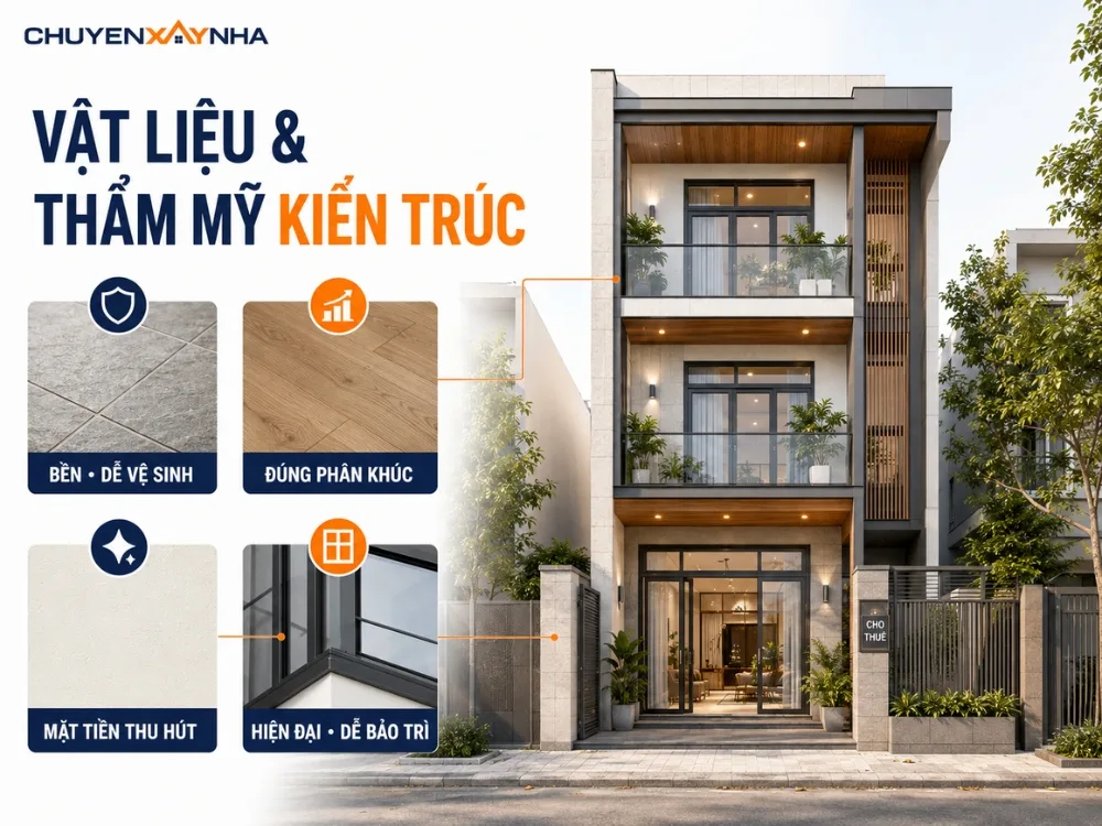 Lựa chọn vật liệu và thẩm mỹ kiến trúc