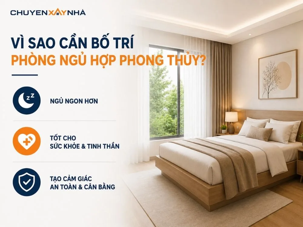 Cần bố trí phòng ngủ hợp phong thủy