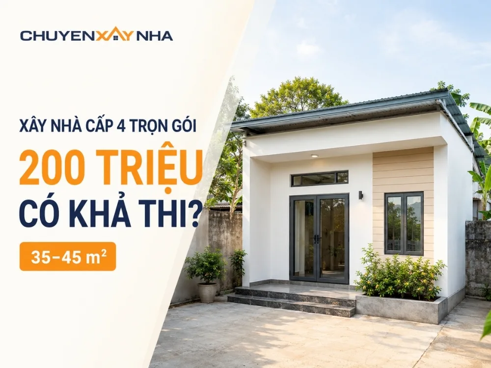 Xây nhà cấp 4 trọn gói 200 triệu hoàn toàn khả thi