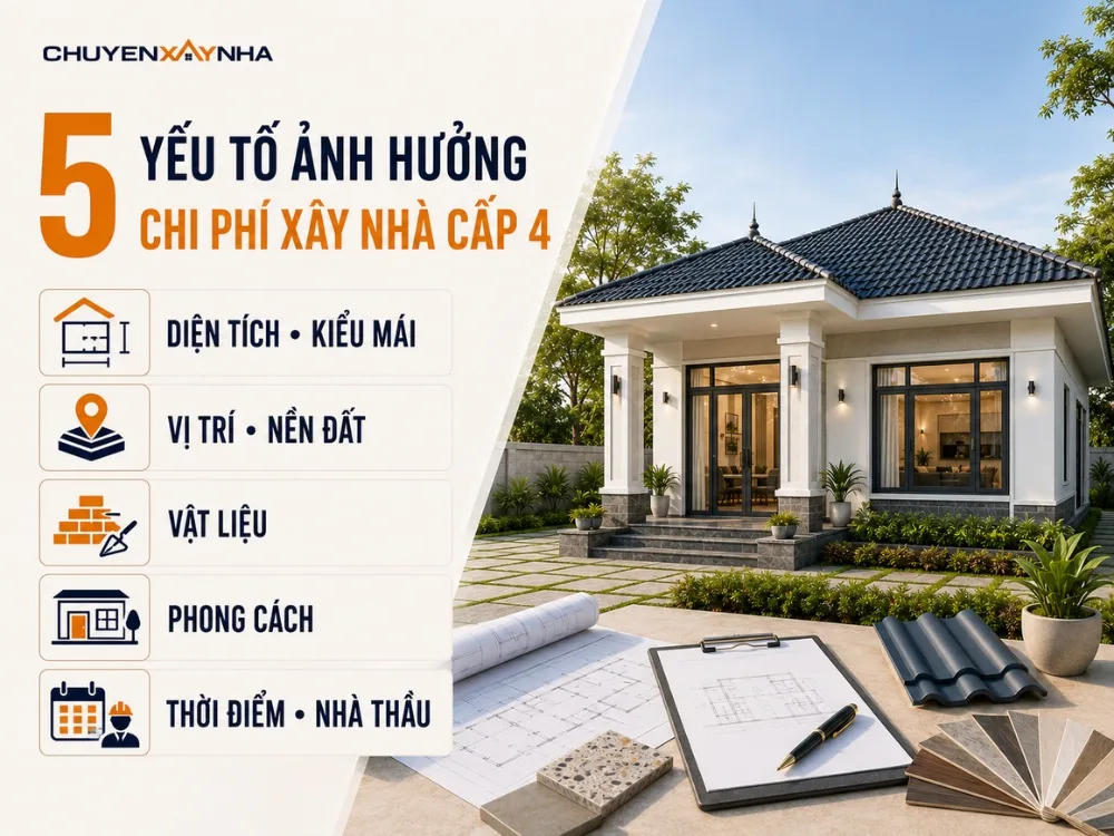 Các yếu tố ảnh hưởng đến chi phí xây nhà cấp 4