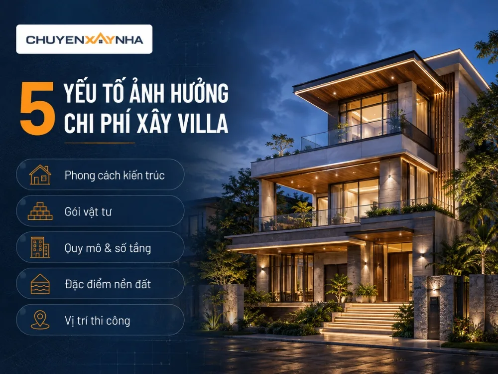 Các yếu tố ảnh hưởng đến chi phí xây villa