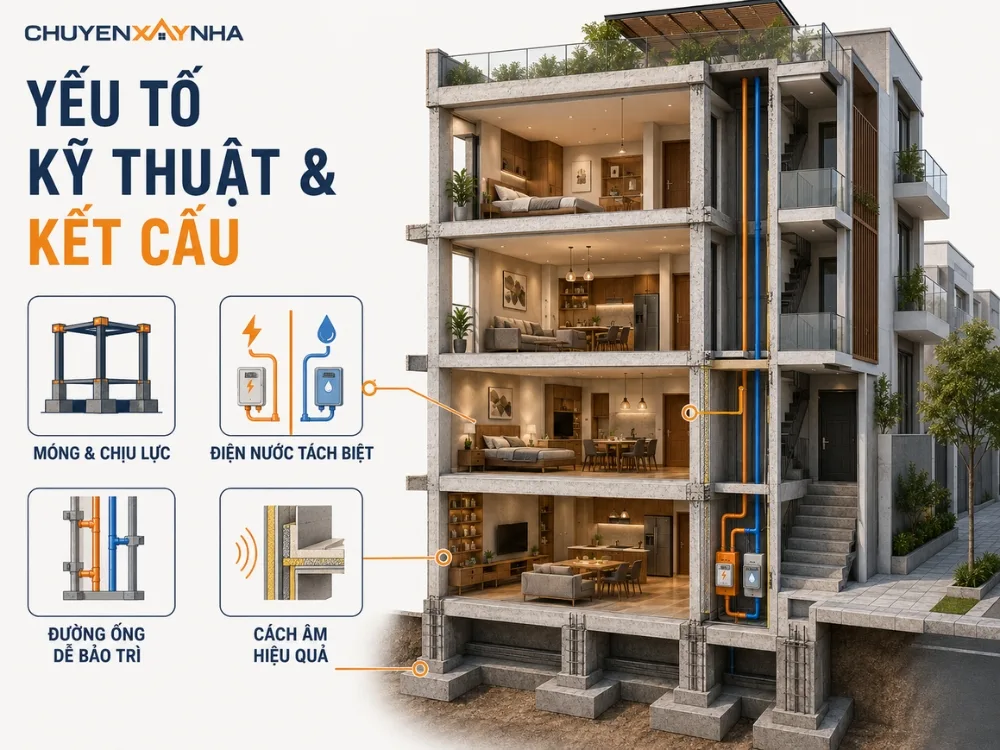 Yếu tố kỹ thuật và kết cấu cần lưu ý