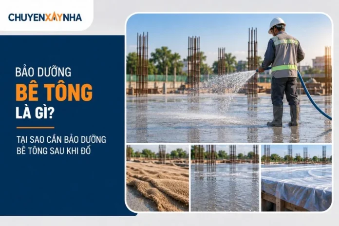 Bảo dưỡng bê tông là quá trình giữ ẩm và duy trì nhiệt độ