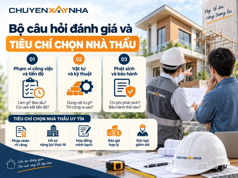 Bộ câu hỏi đánh giá và tiêu chí chọn nhà thầu