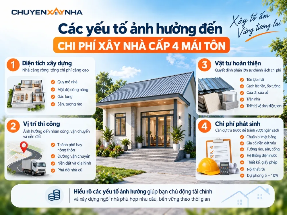 Các yếu tố ảnh hưởng đến chi phí xây dựng