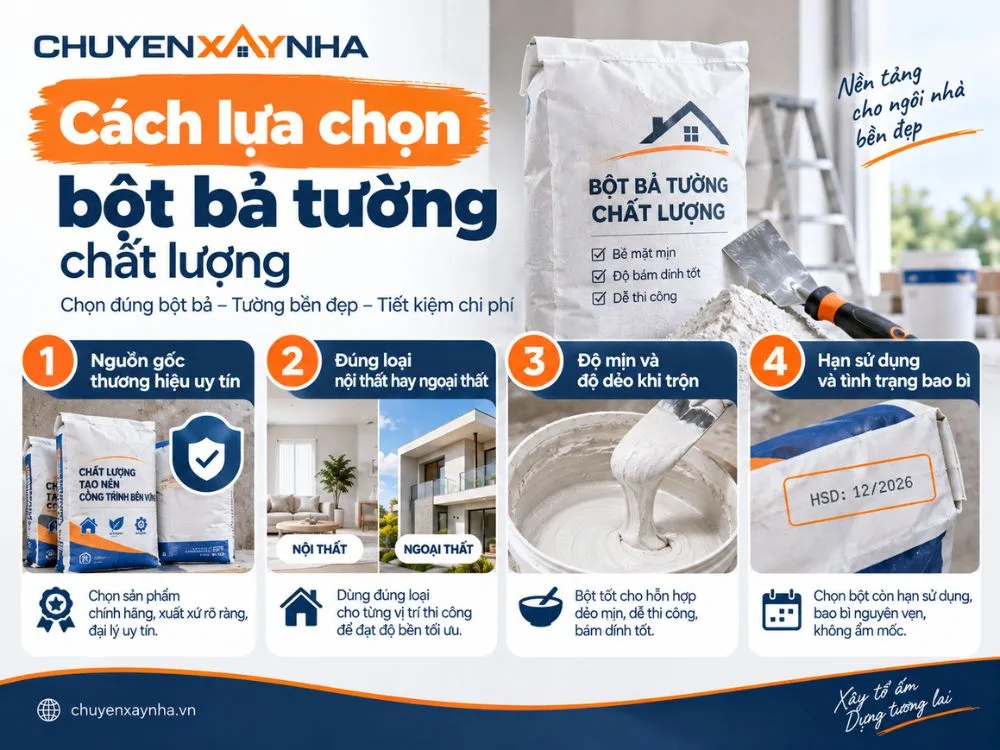 Cách lựa chọn bột bả tường chất lượng