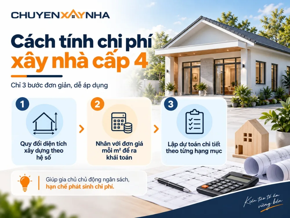 Cách tính chi phí xây nhà cấp 4