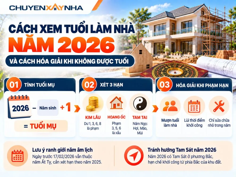 Cách xem tuổi và hóa giải khi gia chủ không được tuổi làm nhà 2026