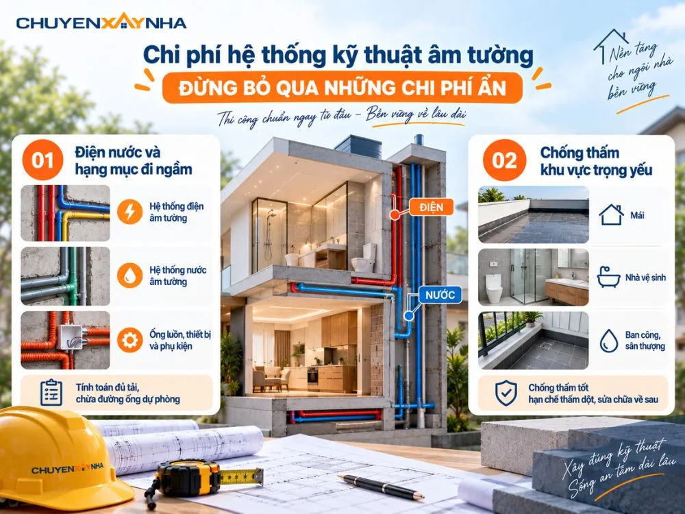 Chi phí hệ thống kỹ thuật âm tường