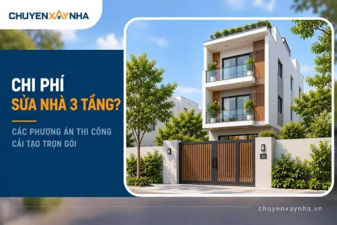 Chi phí sửa nhà 3 tầng