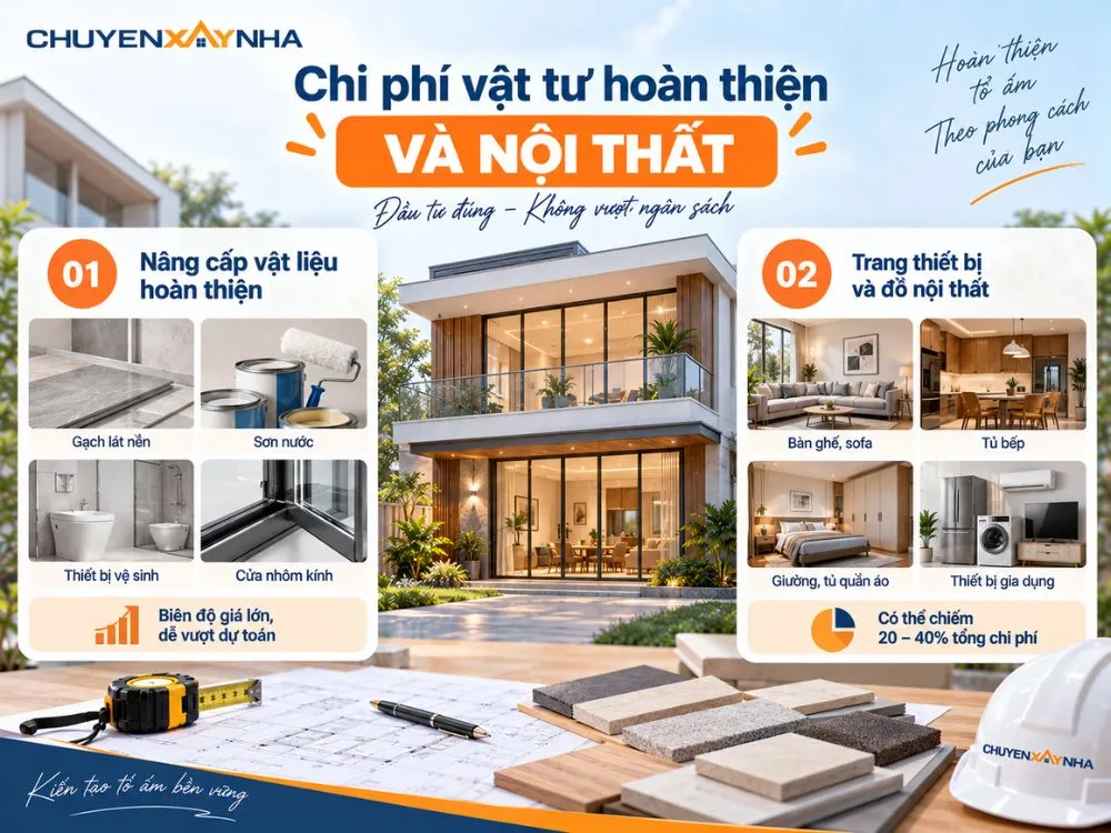 Chi phí vật tư hoàn thiện và nội thất