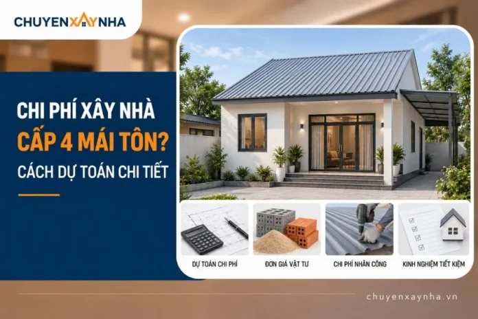 Chi phí xây nhà cấp 4 mái tôn