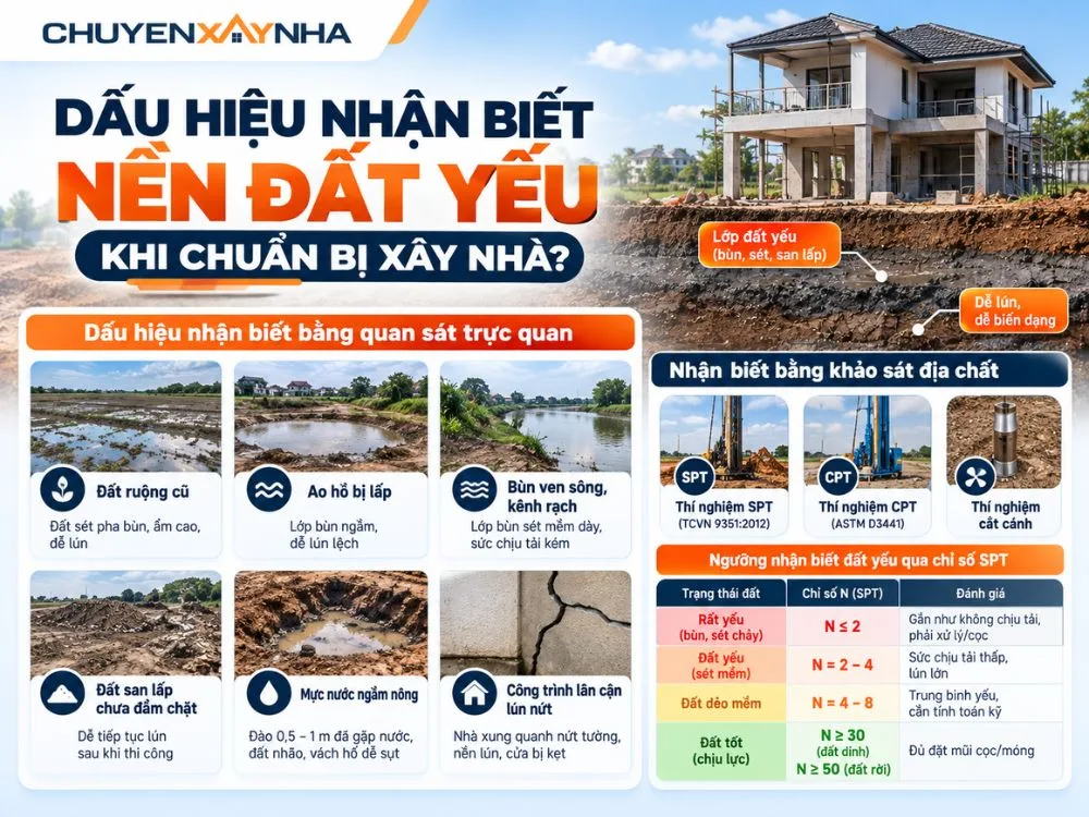 Dấu hiệu nhận biết nền đất yếu khi chuẩn bị xây nhà