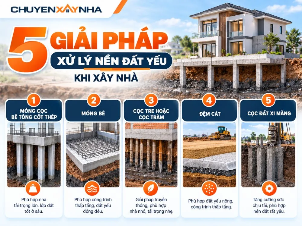5 giải pháp xử lý nền đất yếu khi xây nhà