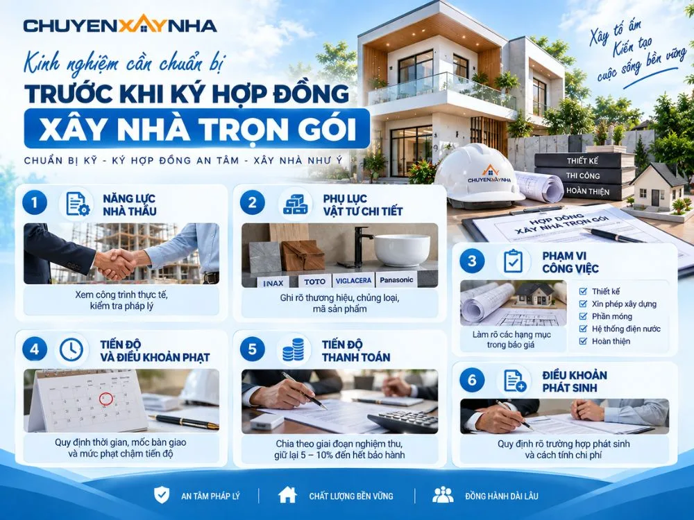 Kinh nghiệm cần chuẩn bị trước khi ký hợp đồng xây nhà trọn gói