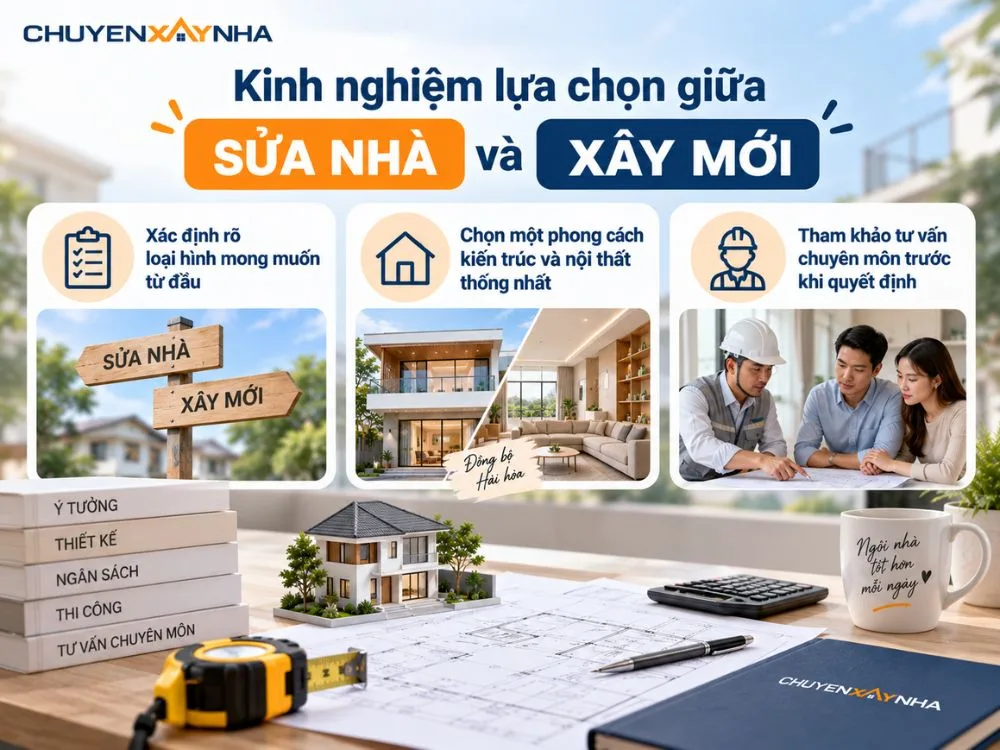 Kinh nghiệm lựa chọn giữa sửa nhà và xây mới