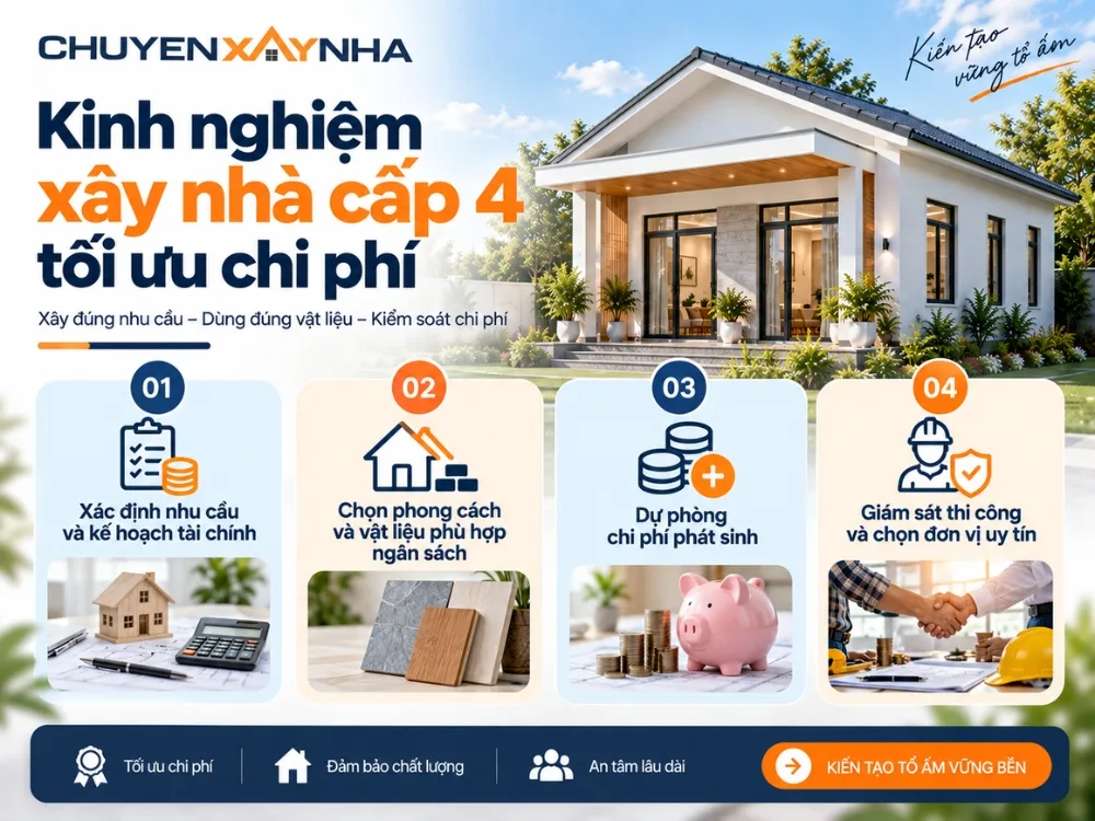 Kinh nghiệm xây nhà cấp 4 tối ưu chi phí