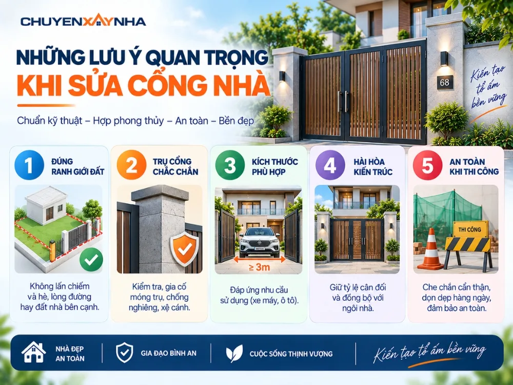 Những lưu ý quan trọng khi sửa cổng nhà