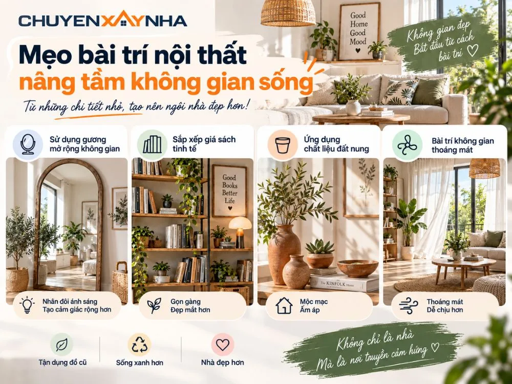 Mẹo bài trí nội thất nâng tầm không gian sống