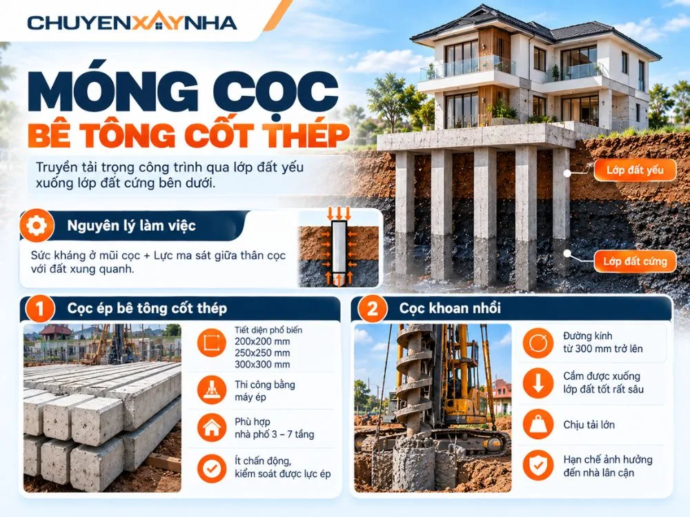 Móng cọc bê tông cốt thép