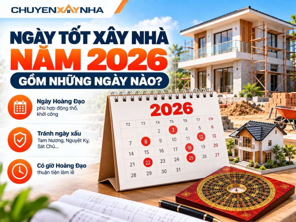 Ngày tốt xây nhà năm 2026