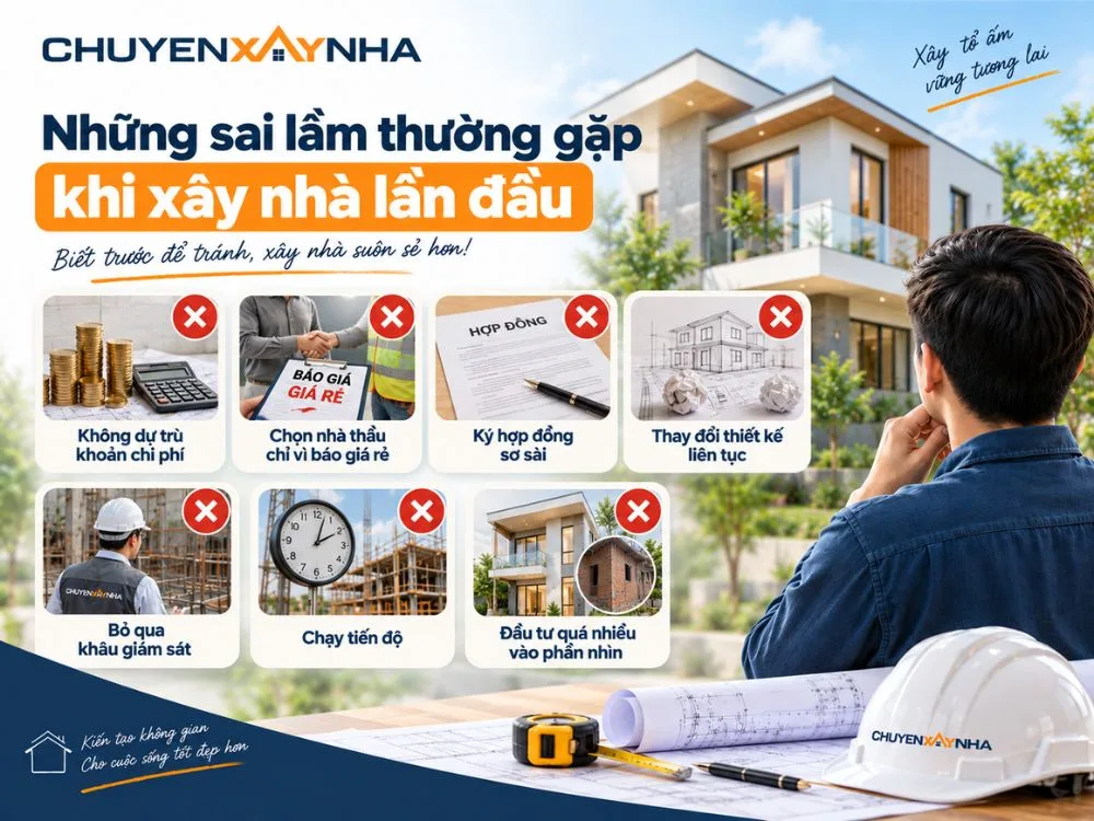 Những sai lầm thường gặp khi xây nhà lần đầu