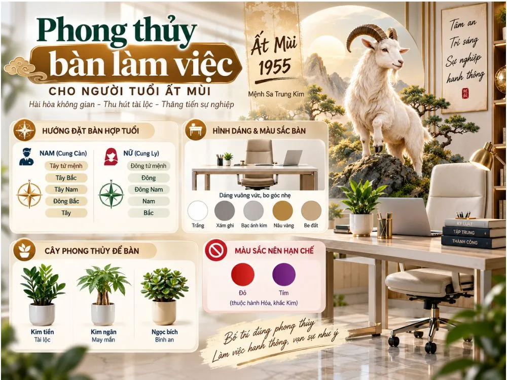 Phong thủy bàn làm việc cho người tuổi Ất Mùi