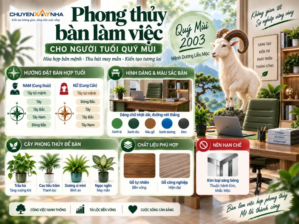 Phong thủy bàn làm việc cho người tuổi Quý Mùi