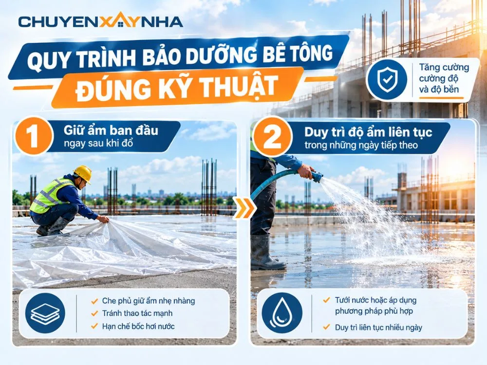 Quy trình bảo dưỡng bê tông đúng kỹ thuật