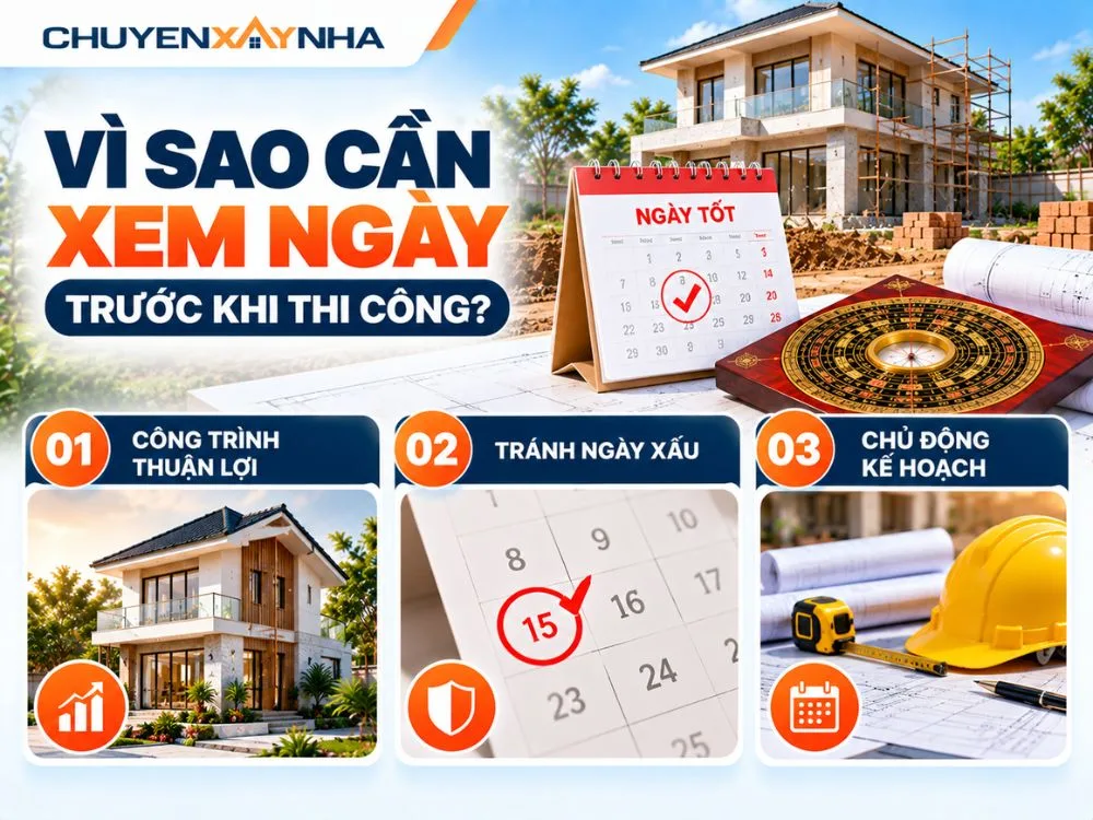 Nên xem ngày trước khi thi công