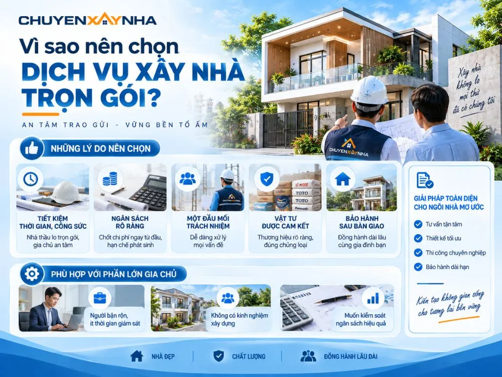 Nên chọn dịch vụ xây nhà trọn gói