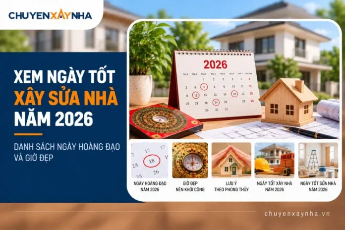 Xem ngày tốt xây sửa nhà năm 2026