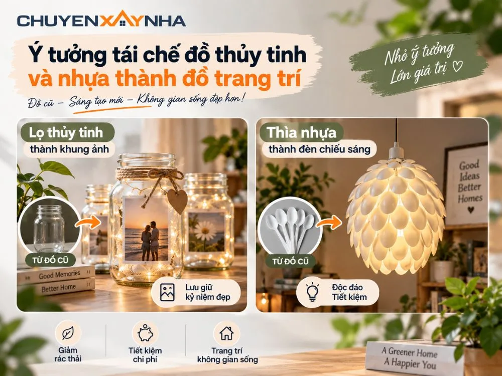 Ý tưởng tái chế đồ thủy tinh và nhựa