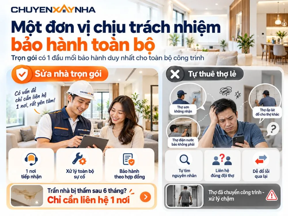 Một đơn vị chịu trách nhiệm bảo hành toàn bộ
