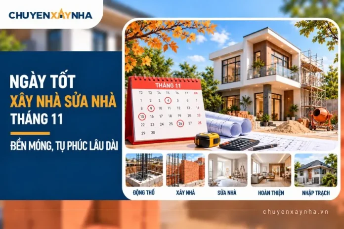 Ngày tốt xây nhà sửa nhà tháng 11