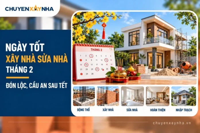 Ngày tốt xây nhà sửa nhà tháng 2