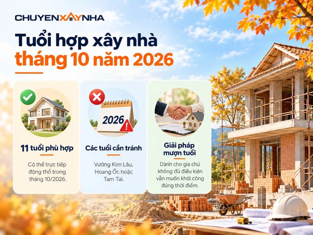 Tuổi hợp xây nhà tháng 10 năm 2026