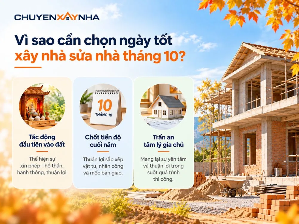 Cần chọn ngày tốt xây nhà sửa nhà tháng 10